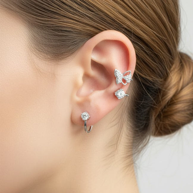 Grapa Mariposa con Circonia Plata .925