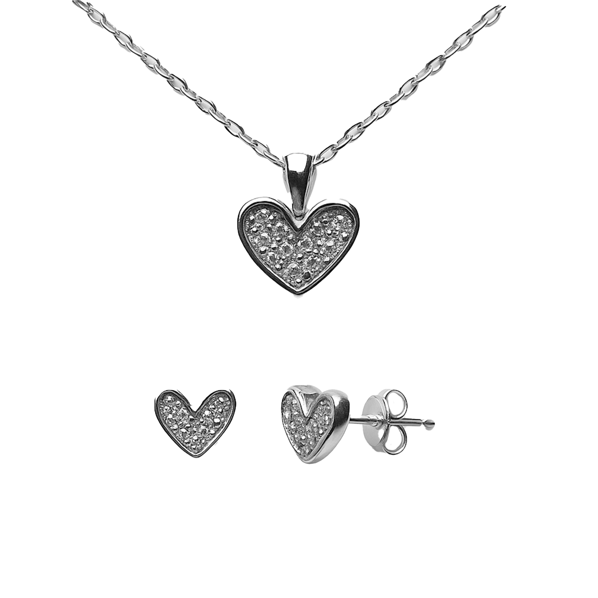 Set corazón Plata .925