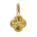 Dije Flor Inspirado Van C Diamantado con Circonia de 1.8cm Oro 10K