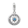 Charm Inspirado Pan 1:1 Brújula con Micro Circonia Plata .925