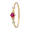 Anillo Solitario Rosa Fuerte con Micro Circonias Oro 10K