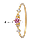 Anillo Solitario Rosa con Micro Circonias Oro 10K