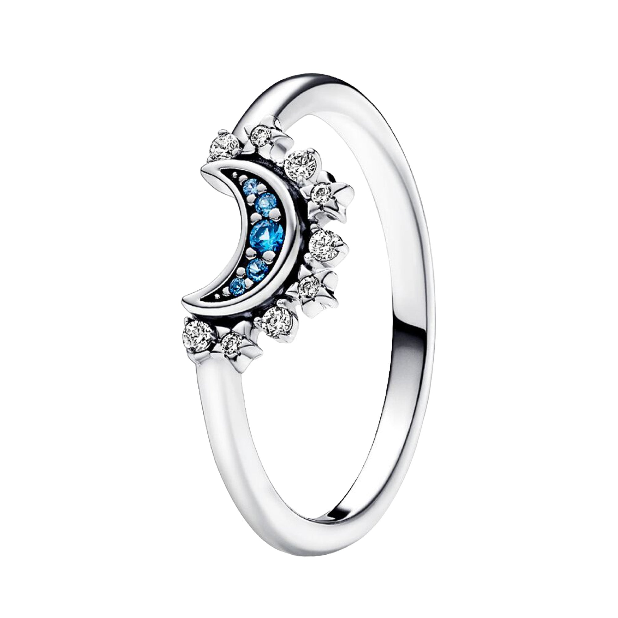 Anillo Inspirado Pan 1.1, Dos Anillos Sol y Luna con Micro Circonias Plata .925 y Plata .925 con Baño de Oro 18k