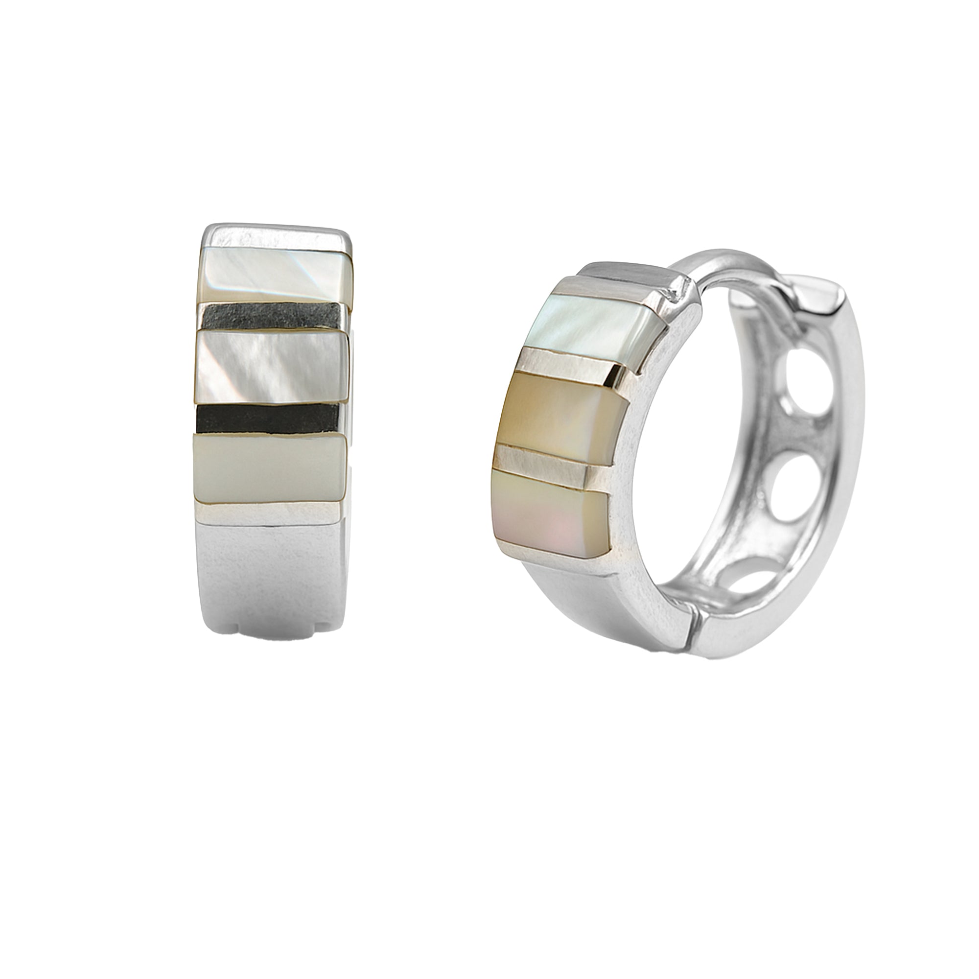 Huggies con Piedra Natural Plata .925