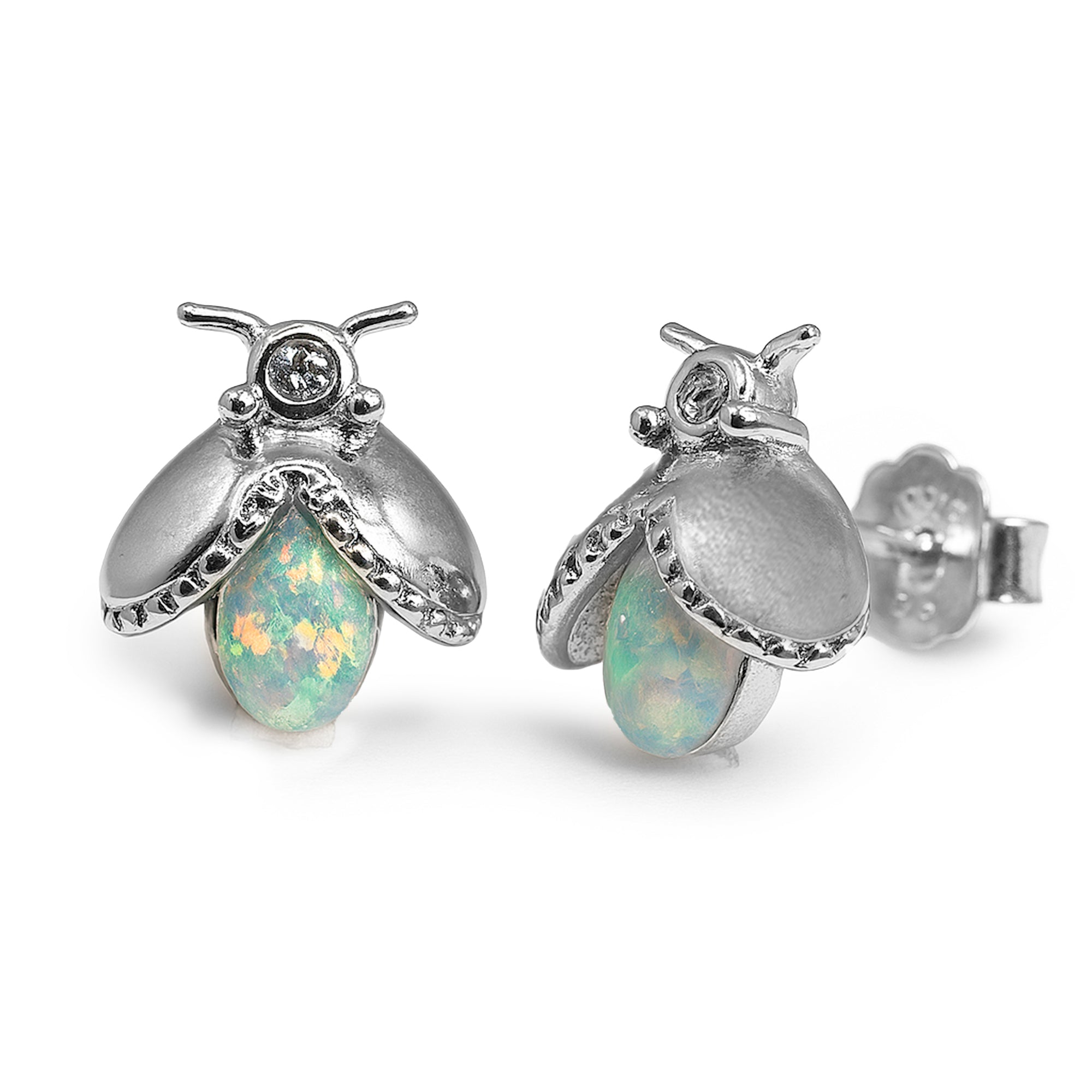 Broquel Evangeline con Ópalo Australiano Plata .925 con Rodio