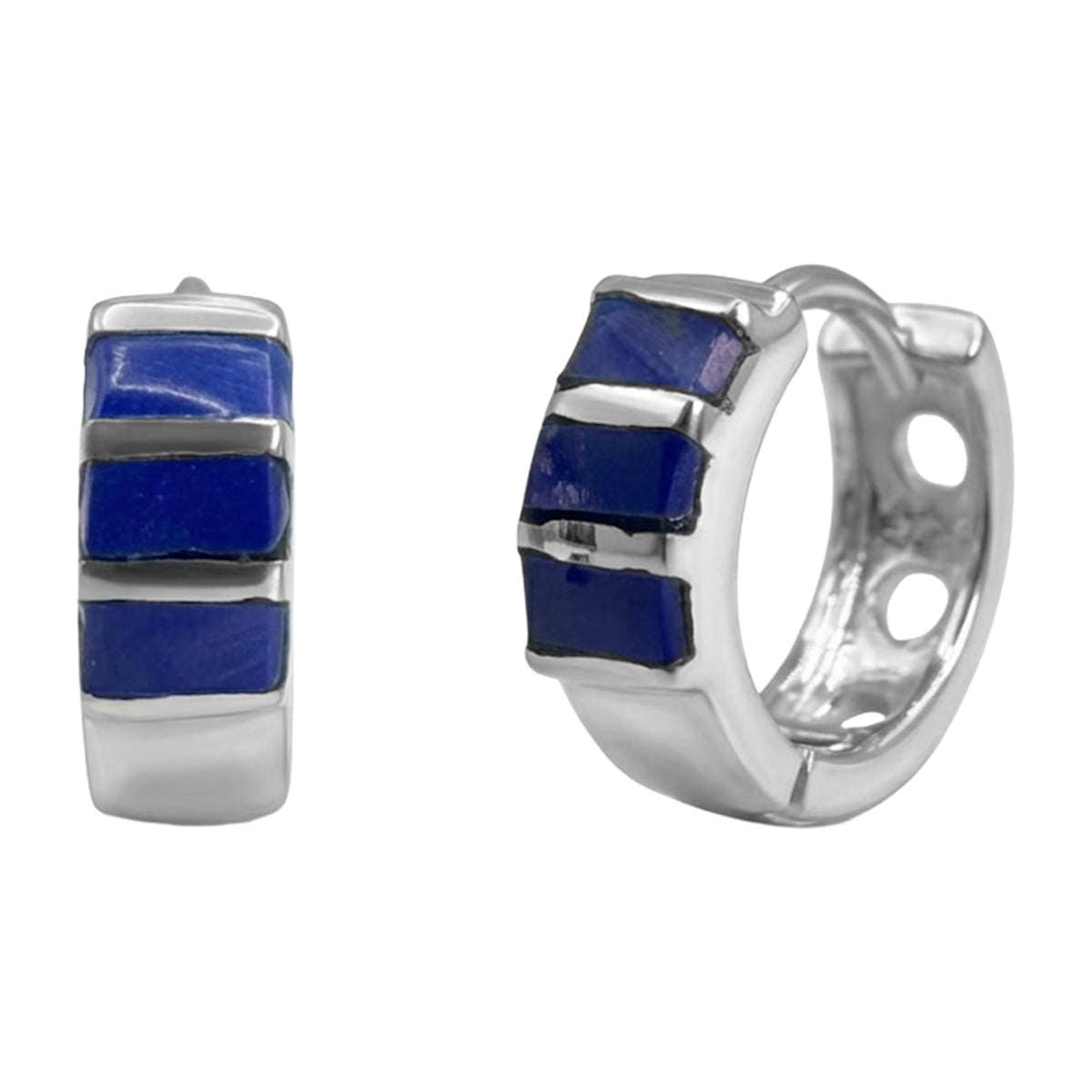 Huggies con Piedra Natural Plata .925