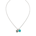 Collar Inspirado Tiff Corazones Grabado y Esmaltado Plata .925 con Baño de Rodio
