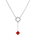 Collar Inspirado Corbatero Van C Piedras Naturales con Micro Circonias Plata .925 con Baño de Rodio