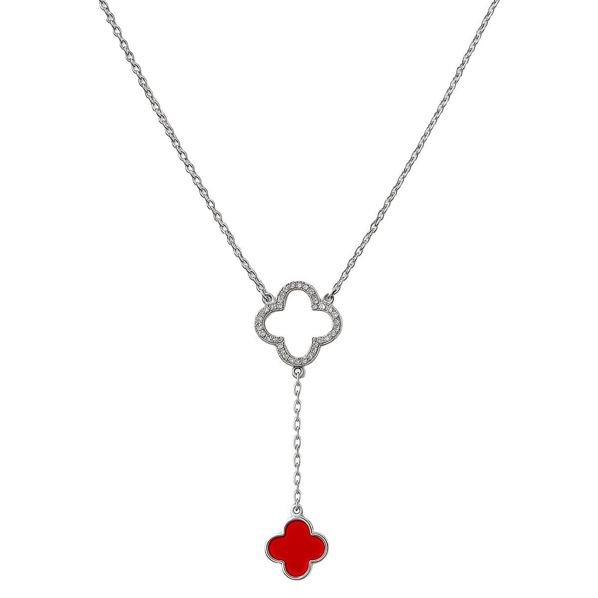 Collar Inspirado Corbatero Van C Piedras Naturales con Micro Circonias Plata .925 con Rodio