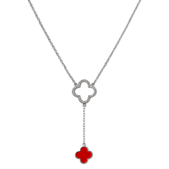 Collar Inspirado Corbatero Van C Piedras Naturales con Micro Circonias Plata .925 con Rodio