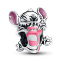Charm Inspirado Pan 1:1 Stitch Feliz Cumpleaños, Plata .925