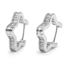 Huggies Estrella con Canalito de Circonias Plata .925 con Rodio