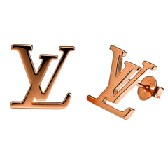 Broquel Maxi Inspirado LV Plata .925 con Baño de Oro Rosa