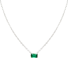 Collar Circonia con Cadena Eslabones Plata .925 con Rodio