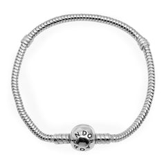 Pulsera Inspirada Pan con Broche Esfera Grabado Plata .925