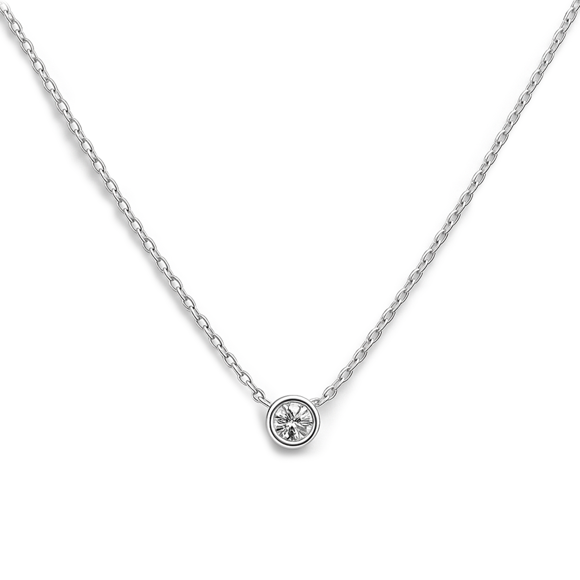 COLLAR CIRCONIA PLATA .925
