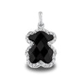 Dije Inspirado Oso 1:1 Onix Facetado con Circonias Plata .925 con Baño de Rodio