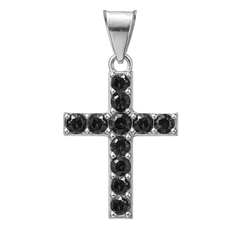 Dije Cruz Doble Vista con Circonias Plata .925