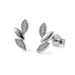 Broquel Semilla con Micro Circonias Plata .925 con Rodio