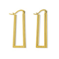 Arracada Rectangular Lisa 3.4cm Oro 10K