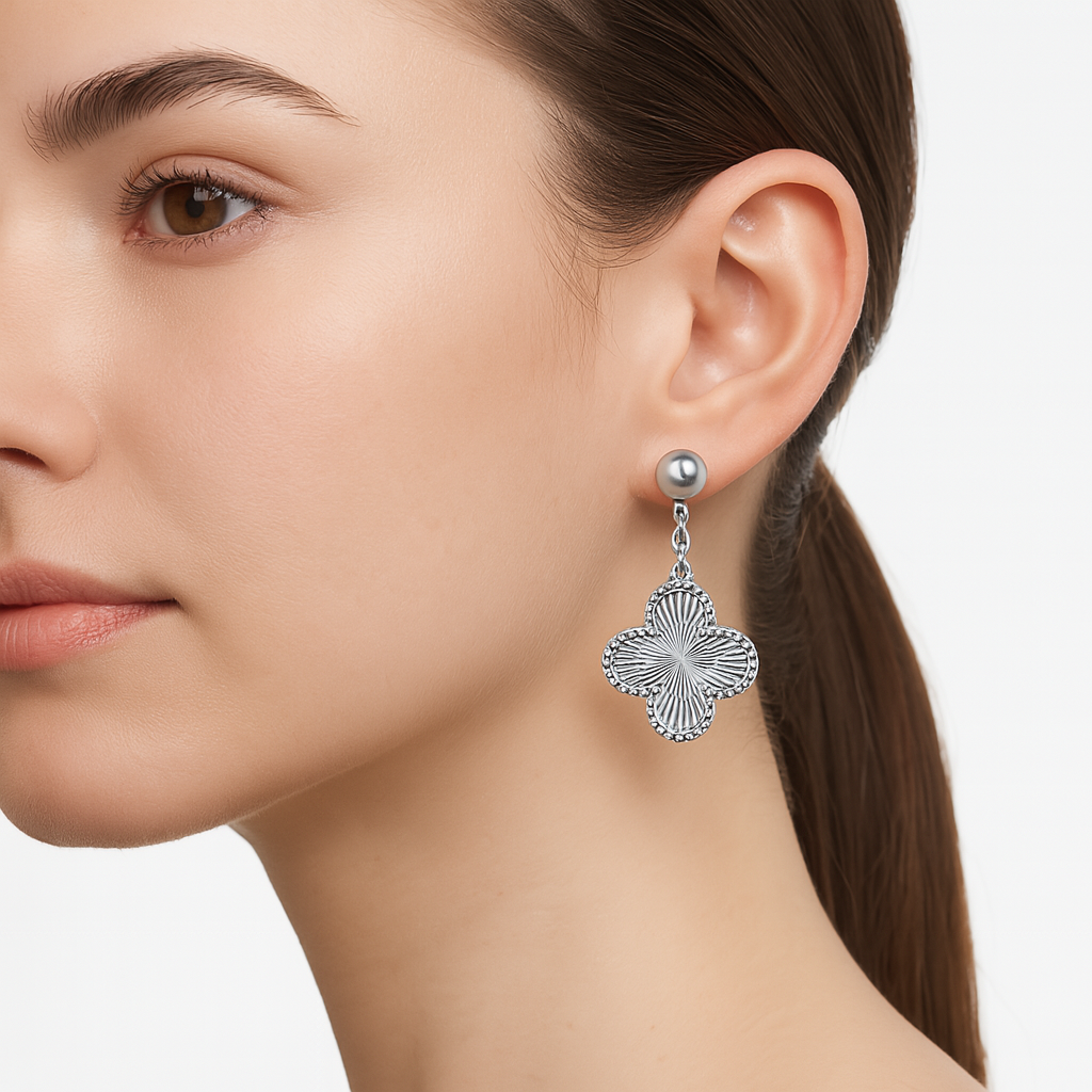 Arete inspirado LV Plata .925