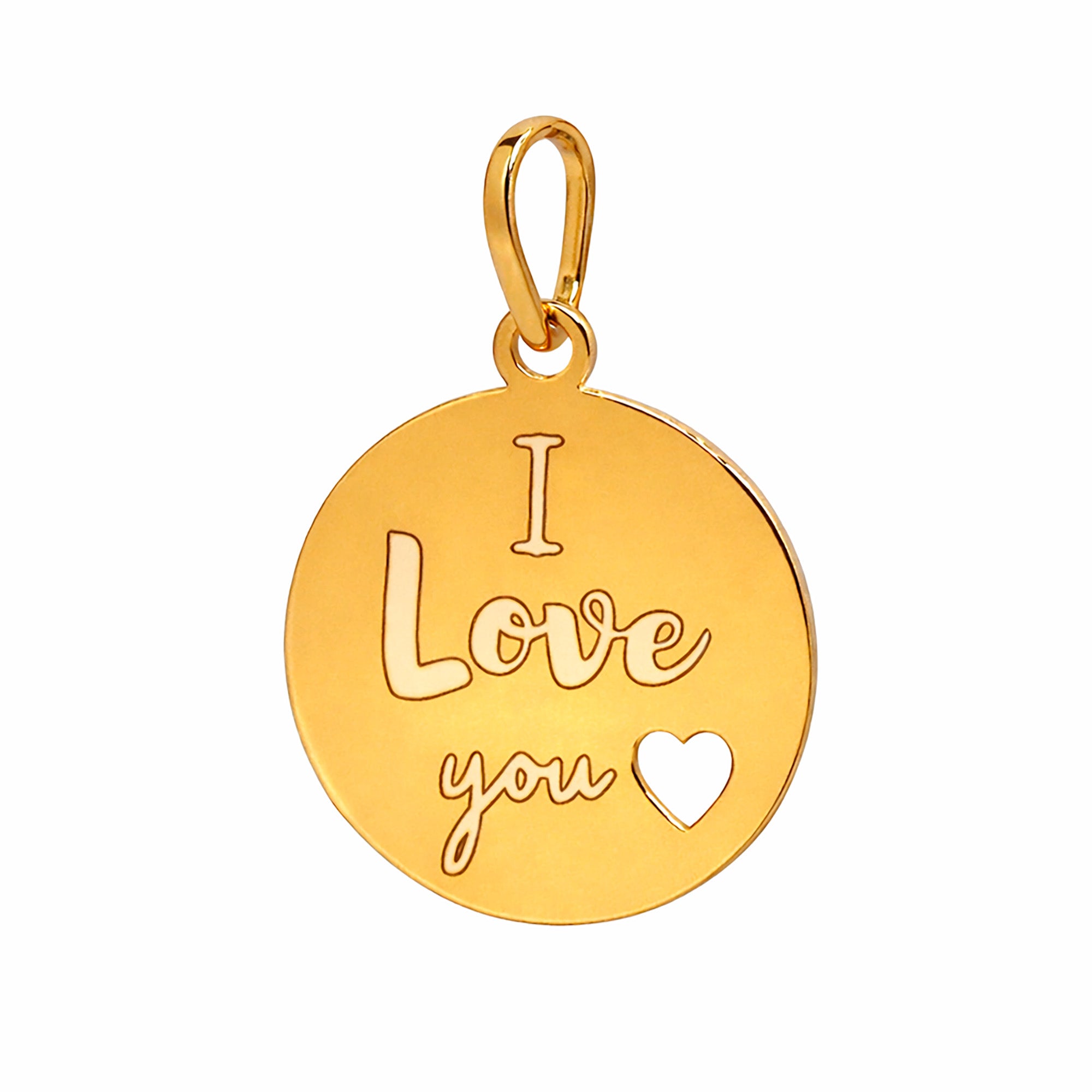 Dije Grabado I LOVE YOU Oro 14K