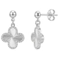 Arete Flor Mediano Inspirado Van C Diamantado Plata .925