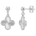 Arete Flor Mediano Inspirado Van C Diamantado Plata .925
