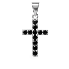 Dije Cruz Doble Vista con Circonias Plata .925