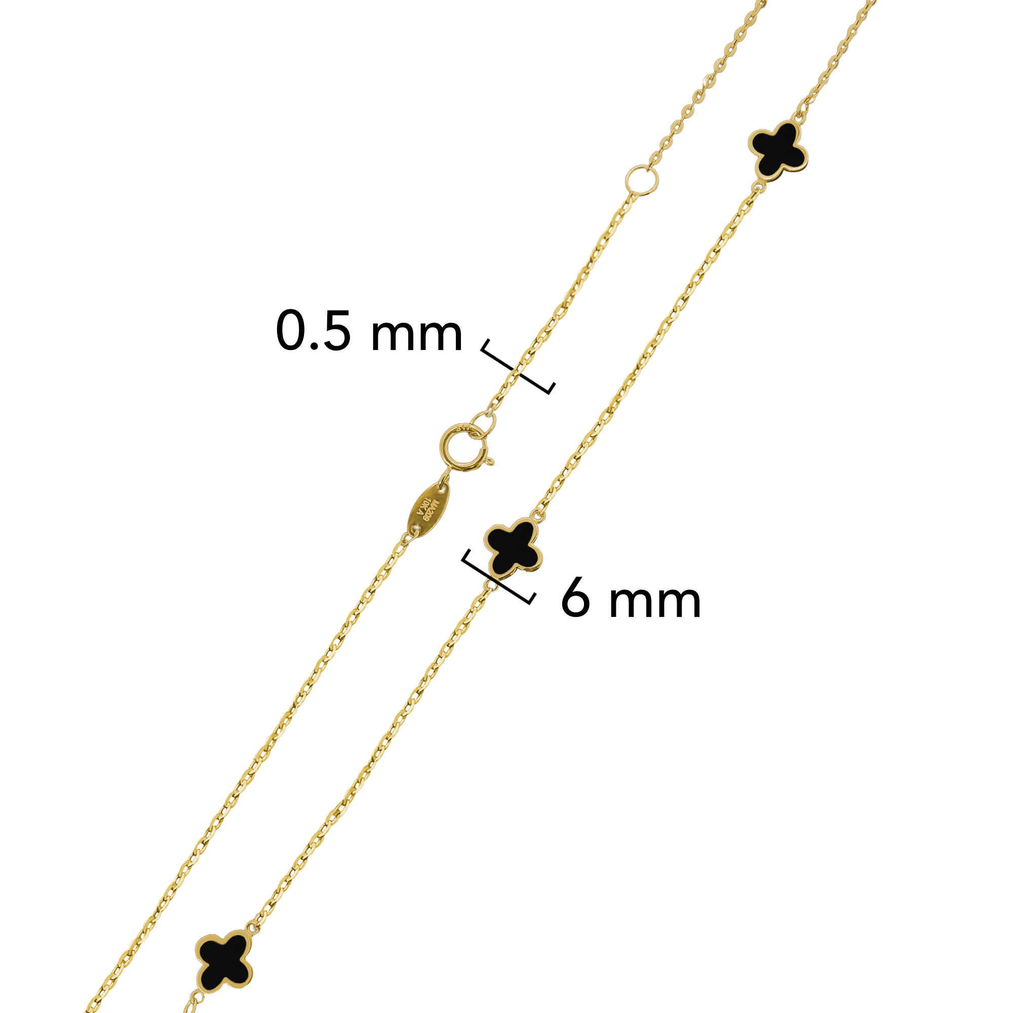 Collar 5 Flores Inspirado Van C Onix Oro 10K