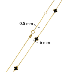 Collar 5 Flores Inspirado Van C Onix Oro 10K