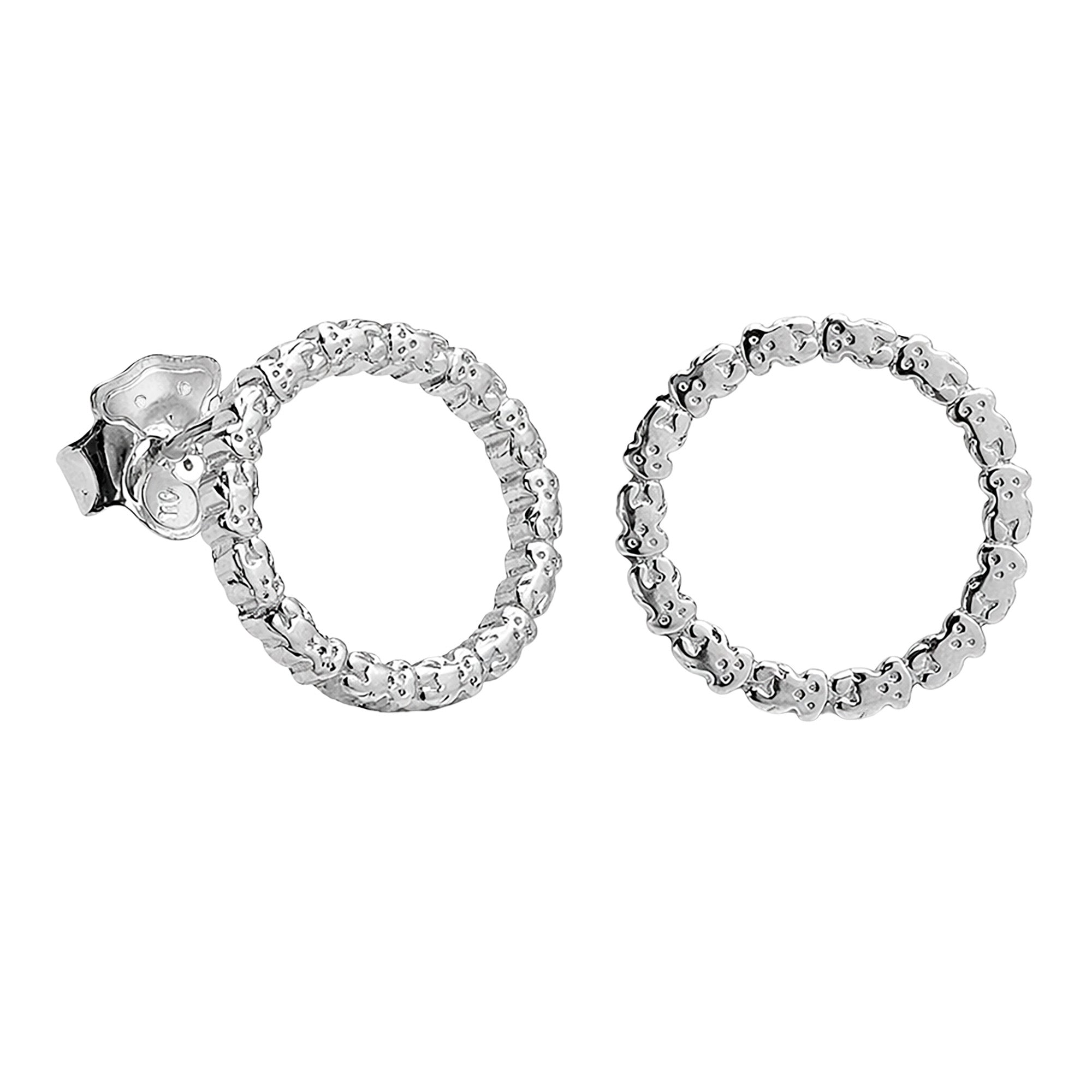 Broquel Inspirado Osito en Circulo Plata .925