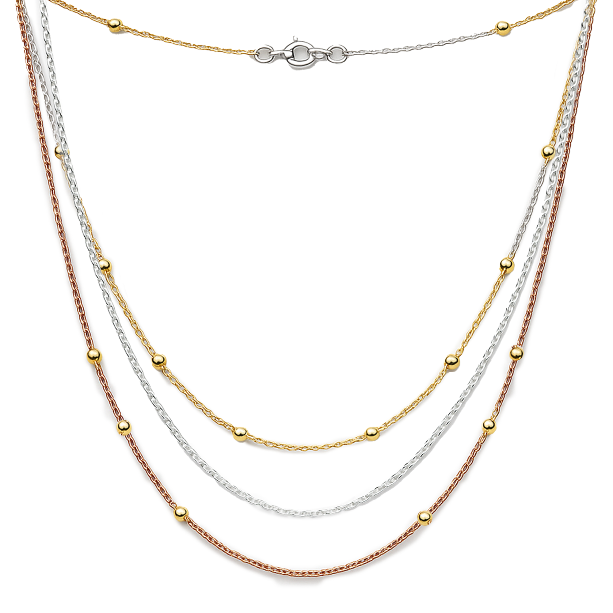COLLAR TRIPLE PLATA .925