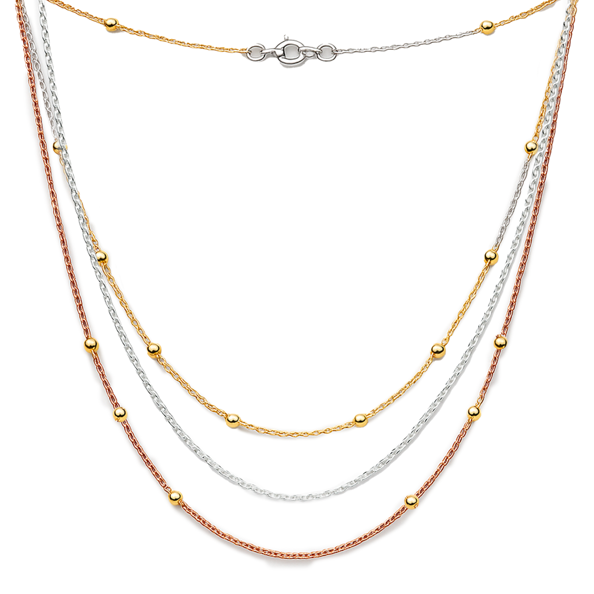 COLLAR TRIPLE PLATA .925