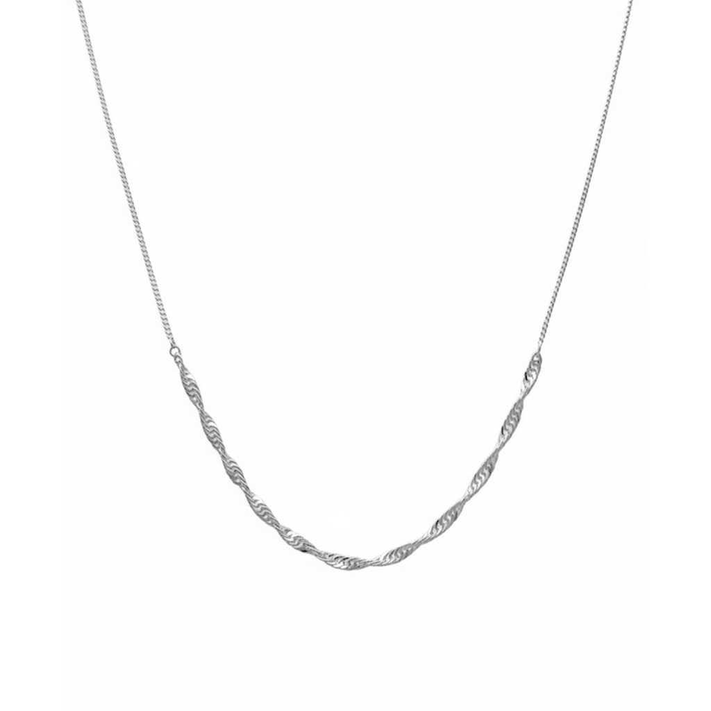 Collar Singapur con Cadena Barbada Plata .925
