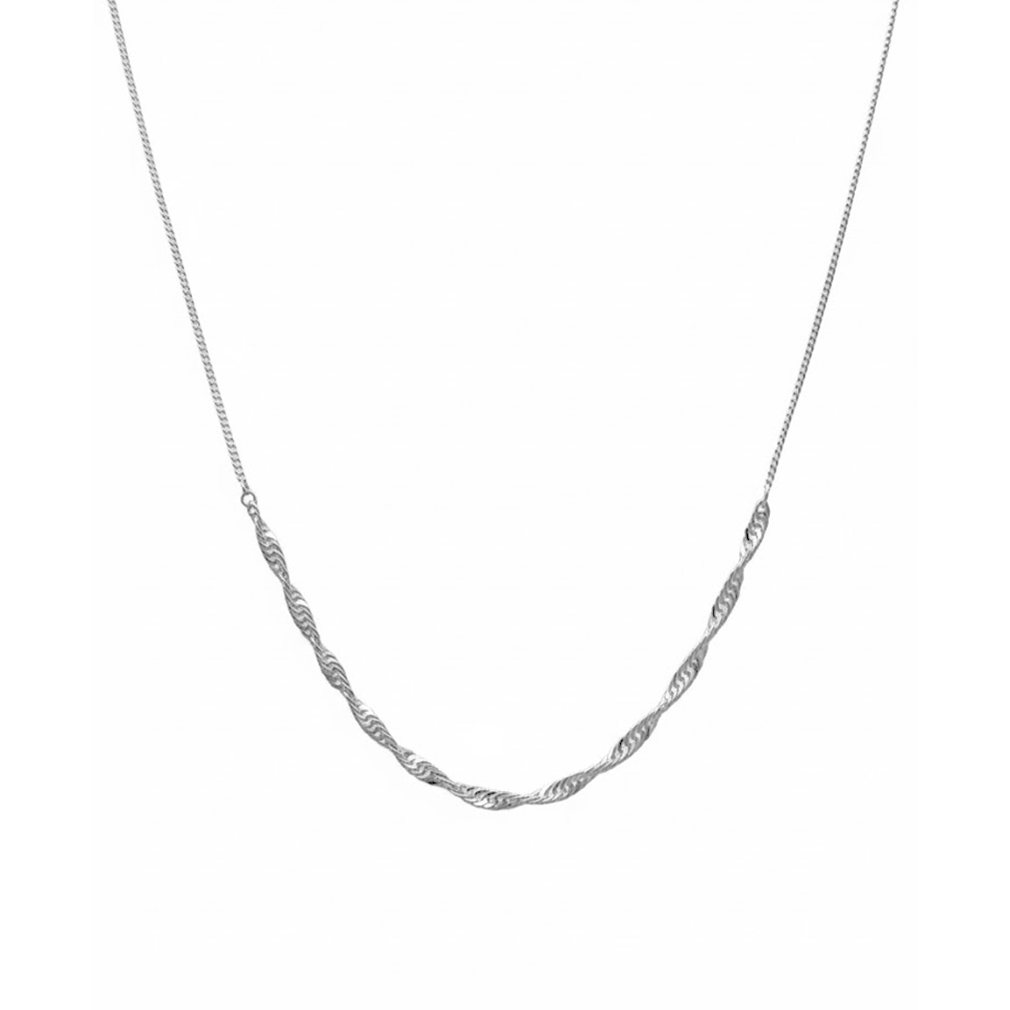 Collar Singapur con Cadena Barbada Plata .925