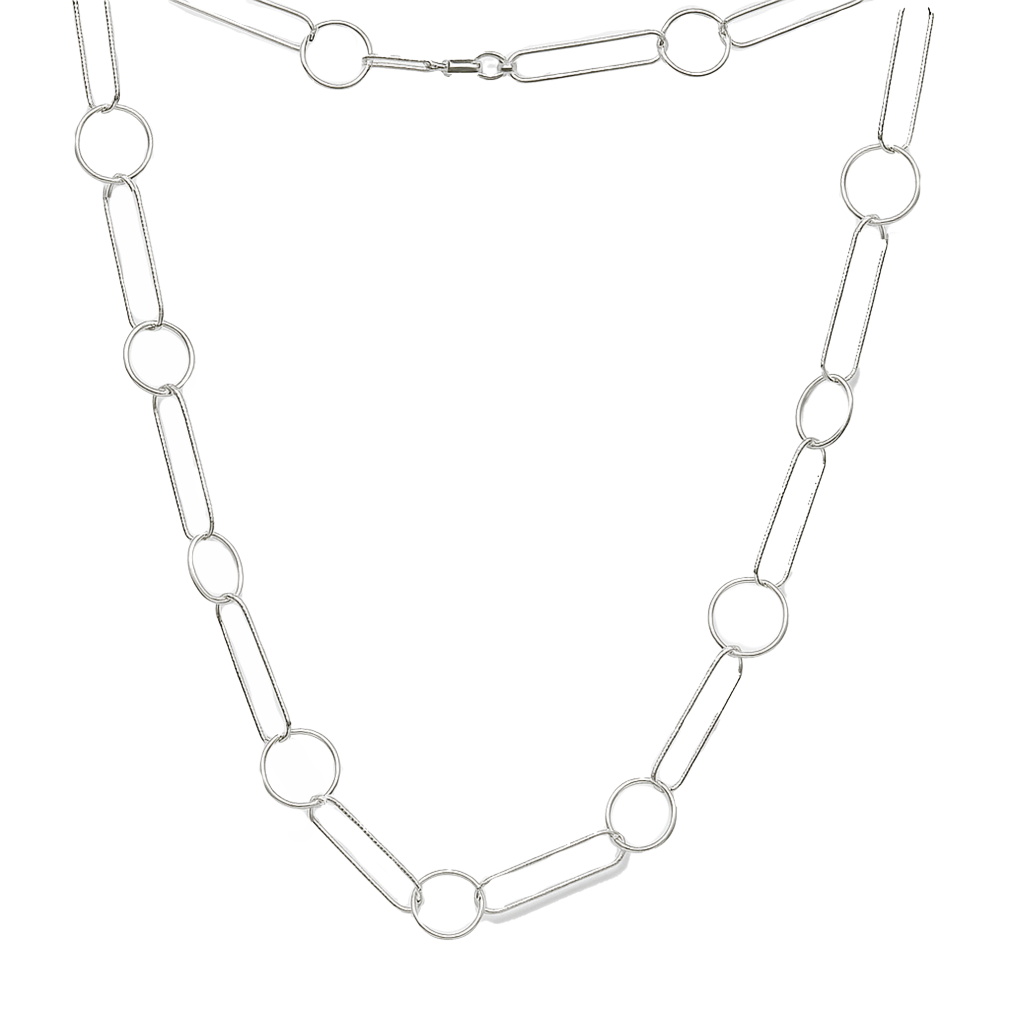 Collar Diamantado Paper Plata con Circulos Plata .925