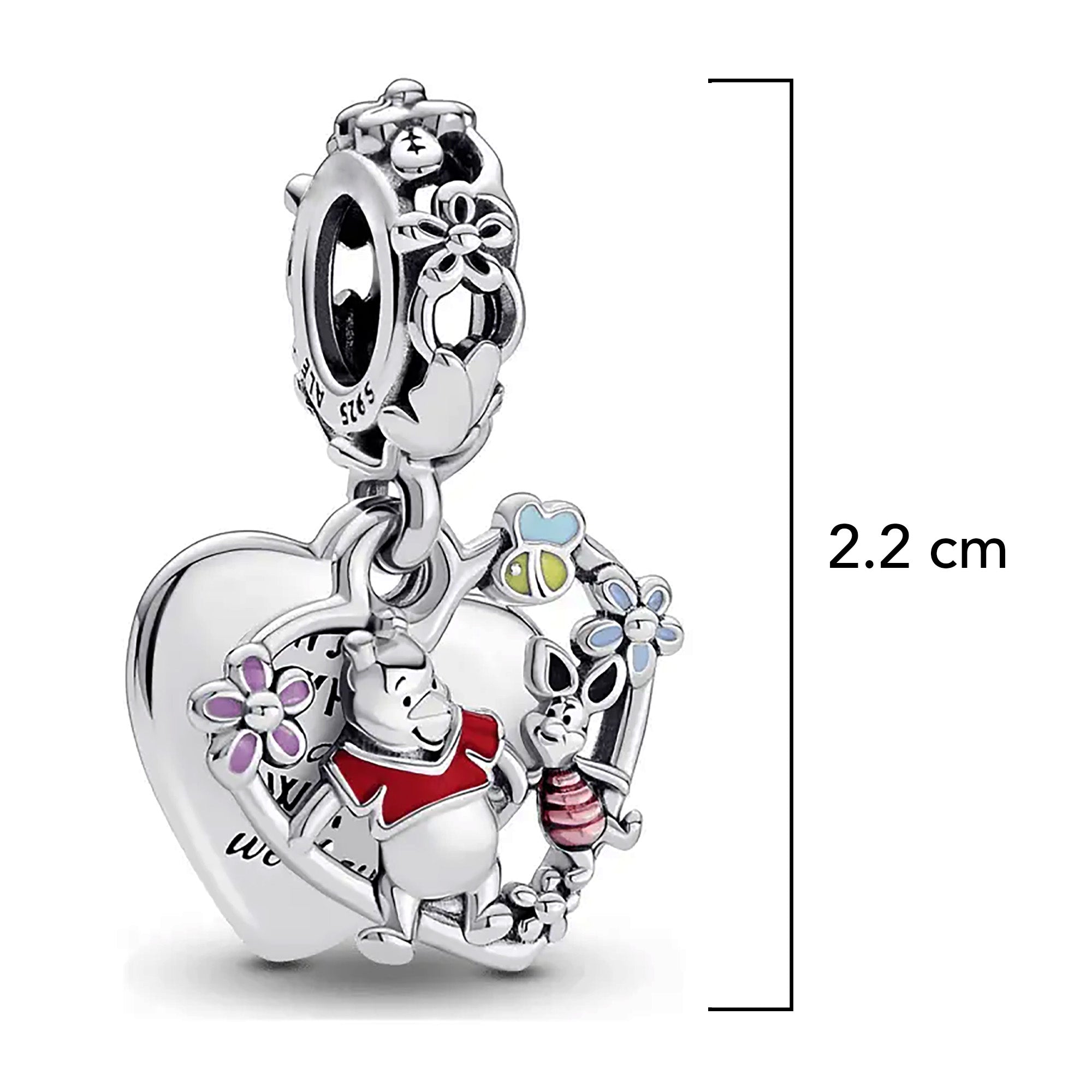 Charm Inspirado Pan 1:1 Doble Pooh y Piglet, Plata .925