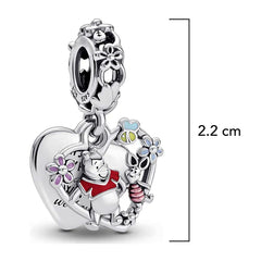 Charm Inspirado Pan 1:1 Doble Pooh y Piglet, Plata .925