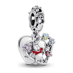 Charm Inspirado Pan 1:1 Doble Pooh y Piglet, Plata .925