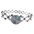 Brazalete Doble Uso Anillo Pulsera con Circulo Giratorio Plata .925 con Baño de Rodio