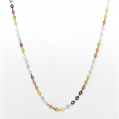 Collar Corazones Diamantados Plata .925 con Baño de 3 Oros