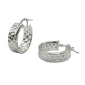 Arracada Ancha Martillada de 2cm Plata .925