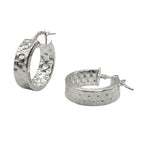 Arracada Ancha Martillada de 2cm Plata .925