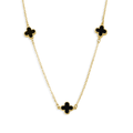 Collar 5 Flores Inspirado Van C Onix Oro 10K
