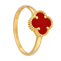 Anillo Inspirado Van C Piedra Comprimida Roja Oro 10K