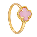Anillo Inspirado Van C Piedra Comprimida Rosa Oro 10K