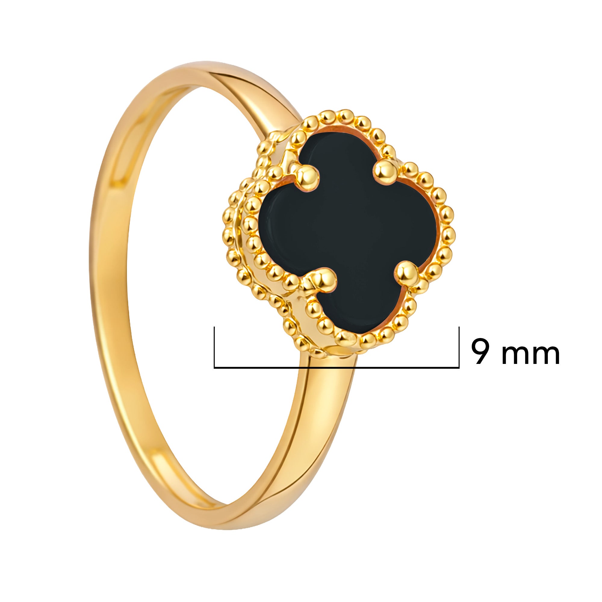 Anillo Inspirado Van C Piedra Comprimida Verde Oro 10K