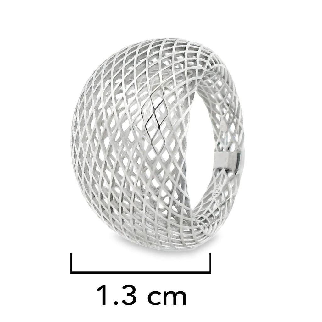 Anillo Filigrana Bombeado Red Completo Colección Esencia Plata .925 con Baño de Rodio