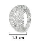 Anillo Filigrana Bombeado Red Completo Colección Esencia Plata .925 con Baño de Rodio